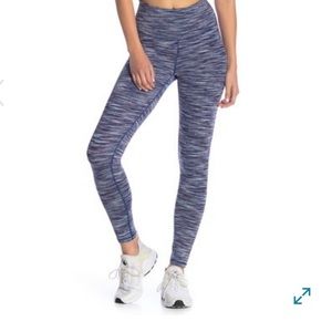 Zella blue and gray striped leggings. Size small.